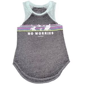 Awake women's grey "No Worries" Lion King graphic tank top size small Disney